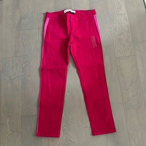 BNWT Super rare pink and red Abercrombie jeans skinny size 2